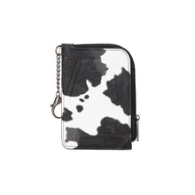 Load image into Gallery viewer, WG133-W005 Wrangler Cow Print Print Mini Zip Card Case - Black

