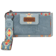 Load image into Gallery viewer, WG139-W013 Wrangler Aztec Print Bi-Fold Wallet Wristlet - Jean
