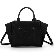 Load image into Gallery viewer, WG145G-8300 Wrangler Embroidered Trapezoid Concealed Carry Tote/Crossbody - Black
