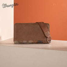 Load image into Gallery viewer, WG164-W006 Wrangler Denim Patchwork Wallet - Brown
