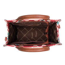 Load image into Gallery viewer, WG2203-8120SW Wrangler Aztec Small Tote/Crossbody and Card Case Set 2Pc - Burgundy
