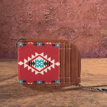 Load image into Gallery viewer, WG2203-8120SW Wrangler Aztec Small Tote/Crossbody and Card Case Set 2Pc - Burgundy
