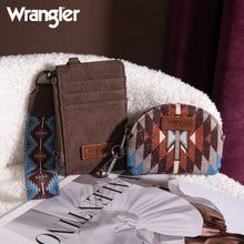 Load image into Gallery viewer, WG2213-W0051 Wrangler Southwestern Art Print Dual Pouch Wristlet - Coffee
