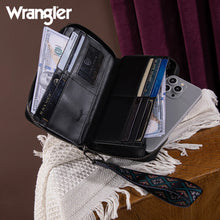 Load image into Gallery viewer, WG2214-W006 Wrangler Southwestern Embroidered Wallet - Black
