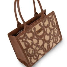 Load image into Gallery viewer, WG292-8110BR Wrangler Horseshoe Cutout Carry-All Large Tote Bag - Brown
