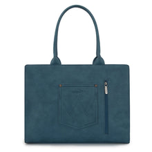 Load image into Gallery viewer, Wrangler Horseshoe Cutout Carry-All Large Tote Bag - Blue
