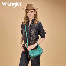 Load image into Gallery viewer, WG331-818TQ Wrangler Braided Paisley Bandana Shoulder Bag - Turquoise
