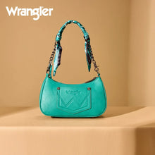 Load image into Gallery viewer, WG331-818TQ Wrangler Braided Paisley Bandana Shoulder Bag - Turquoise
