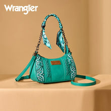 Load image into Gallery viewer, WG331-818TQ Wrangler Braided Paisley Bandana Shoulder Bag - Turquoise

