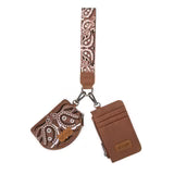 Load image into Gallery viewer, WG331-W0051BR Wrangler Paisley RFID Blocking Card Coin Pouch Set - Brown
