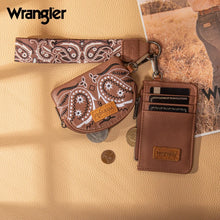Load image into Gallery viewer, WG331-W0051BR Wrangler Paisley RFID Blocking Card Coin Pouch Set - Brown
