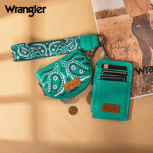 Load image into Gallery viewer, WG331-W0051TQ Wrangler Paisley RFID Blocking Card Coin Pouch Set - Turquoise
