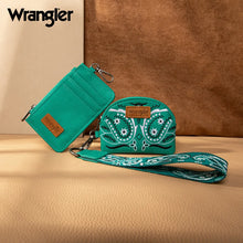 Load image into Gallery viewer, WG331-W0051TQ Wrangler Paisley RFID Blocking Card Coin Pouch Set - Turquoise
