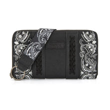Load image into Gallery viewer, WG331-W115BK Wrangler Braided Paisley Bandana Wallet - Black
