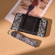 Load image into Gallery viewer, WG331-W115BK Wrangler Braided Paisley Bandana Wallet - Black

