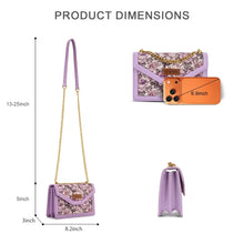 Load image into Gallery viewer, WG438-2365LPP Wrangler Floral Print Chain Crossbody Bag - Light Purple
