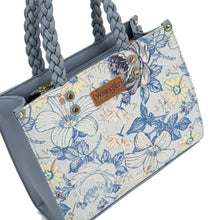 Load image into Gallery viewer, WG438-8120JN Wrangler Floral Print Braided Tote Bag - Jean
