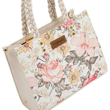 Load image into Gallery viewer, WG438-8120TN Wrangler Floral Print Braided Tote Bag - Tan

