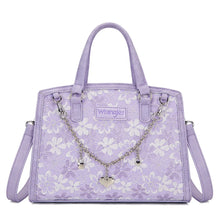 Load image into Gallery viewer, WG-HB-455-8130 Wrangler Western Chic Lace with Chain Charm Satchel/Crossbody Bag - Light Purple
