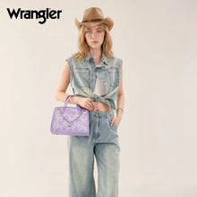 Load image into Gallery viewer, WG-HB-455-8130 Wrangler Western Chic Lace with Chain Charm Satchel/Crossbody Bag - Light Purple
