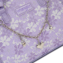 Load image into Gallery viewer, WG-HB-455-8130 Wrangler Western Chic Lace with Chain Charm Satchel/Crossbody Bag - Light Purple
