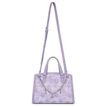 Load image into Gallery viewer, WG-HB-455-8130 Wrangler Western Chic Lace with Chain Charm Satchel/Crossbody Bag - Light Purple
