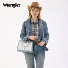 Load image into Gallery viewer, WG-HB-455-8130 Wrangler Western Chic Lace with Chain Charm Satchel/Crossbody Bag - Jean
