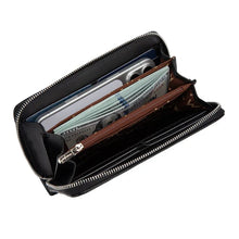 Load image into Gallery viewer, WG455-W130BK Wrangler Lace Floral RFID Blocking Zip Around Wallet - Black
