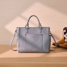 Load image into Gallery viewer, WG519-8300-1JN Wrangler Western Stitch &amp; Embossed Chevron Satchel Tote Bag - Jean

