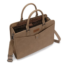Load image into Gallery viewer, WG537-8119KH Wrangler Pebbled Faux Leather Laptop Brief Bag - Khaki
