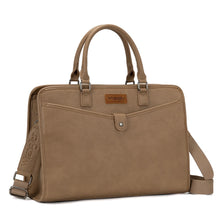 Load image into Gallery viewer, WG537-8119KH Wrangler Pebbled Faux Leather Laptop Brief Bag - Khaki
