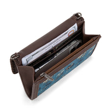 Load image into Gallery viewer, WG60-1812 Wrangler Vintage Retro Cowboy Cool Print Wallet/Crossbody - Jean
