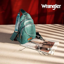 Load image into Gallery viewer, WG87-227 Wrangler Sling Bag/Crossbody/Chest Bag Dual Zippered Compartment - Turquoise
