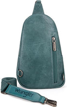 Load image into Gallery viewer, WG87-227 Wrangler Sling Bag/Crossbody/Chest Bag Dual Zippered Compartment - Turquoise
