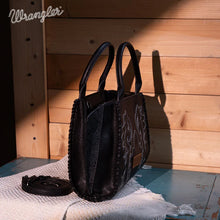Load image into Gallery viewer, WG145G-8300 Wrangler Embroidered Trapezoid Concealed Carry Tote/Crossbody - Black
