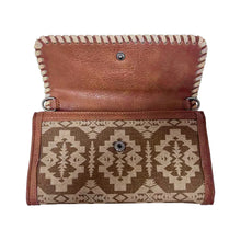 Load image into Gallery viewer, WG2212-C012 Wrangler Southwestern Print Wallet/Wristlet/Crossbody Bag - Brown
