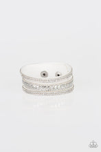 Load image into Gallery viewer, Rollin In Rhinestones Paparazzi Bracelet - White
