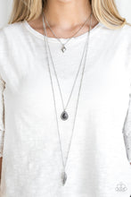 Load image into Gallery viewer, Fly The Coop Paparazzi Feather Necklace - Black
