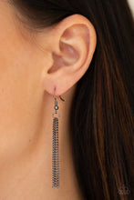 Load image into Gallery viewer, Timelessly Tasseled Paparazzi Necklace - Black - Gunmetal
