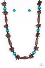 Load image into Gallery viewer, Cozumel Coast Paparazzi Wood Necklace - Blue
