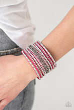 Load image into Gallery viewer, Rhinestone Rumble Paparazzi Urban Bracelet  - Pink
