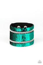 Load image into Gallery viewer, MERMAID Service Paparazzi Flip Sequin Urban Bracelet  - Green
