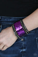 Load image into Gallery viewer, Heads Or MERMAID Tails Paparazzi Flip Sequin Bracelet - Purple - Silver
