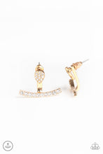 Load image into Gallery viewer, Glowing Glimmer Paparazzi Jacket Earring - Gold
