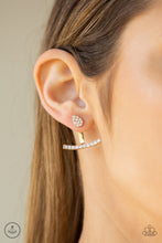 Load image into Gallery viewer, Glowing Glimmer Paparazzi Jacket Earring - Gold
