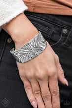 Load image into Gallery viewer, Paparazzi ♥ Geo Guru - Silver ♥ Cuff Bracelet - December 2019 Fashion Fix
