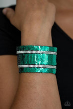 Load image into Gallery viewer, MERMAID Service Paparazzi Flip Sequin Urban Bracelet  - Green
