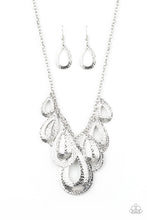 Load image into Gallery viewer, Teardrop Tempest Paparazzi Necklace - Silver
