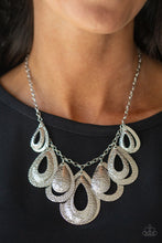 Load image into Gallery viewer, Teardrop Tempest Paparazzi Necklace - Silver
