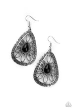 Load image into Gallery viewer, Floral Frill Paparazzi Earring - Black
